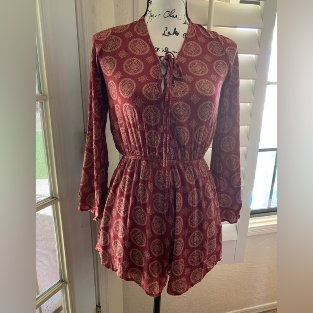 Reverse Rust & Cream Colored Romper